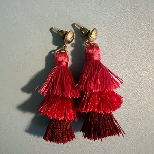 Pink tassel earrings